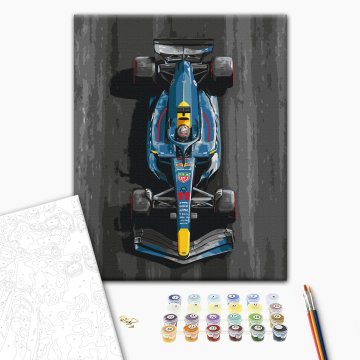 Voiture de course bleue