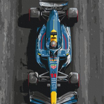 Voiture de course bleue