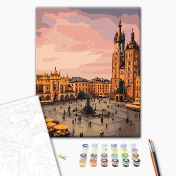 The heart of Krakow at sunset