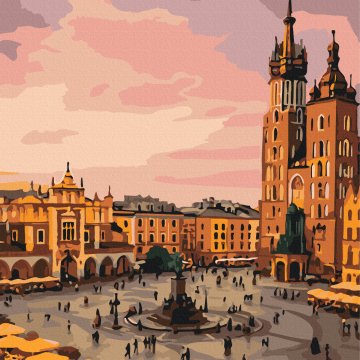 The heart of Krakow at sunset