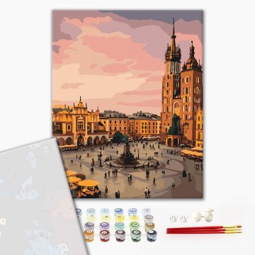 The heart of Krakow at sunset