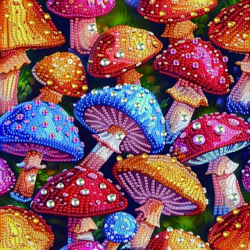 Colored fly agarics