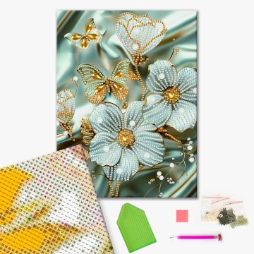 Flowers in gold