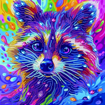 Colored raccoon