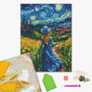 A girl on a starry night