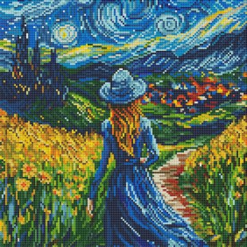 A girl on a starry night