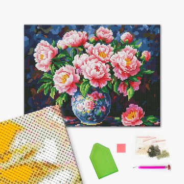 Bouquet of peonies in a vase