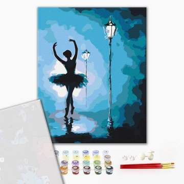 Ballerina in the light of lanterns