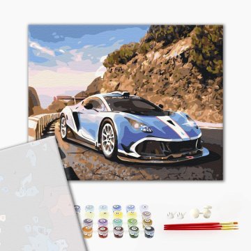 Sports car in the mountains