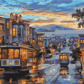City in the colors of rain
