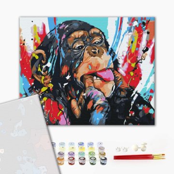Colored chimpanzee
