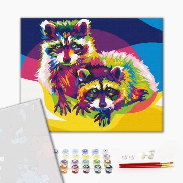 Rainbow raccoons