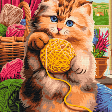 Kitten with a ball