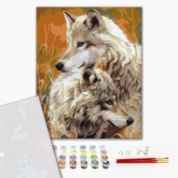 A pair of steppe wolves