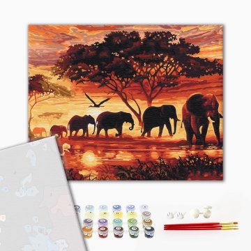 Elephants in the savannah