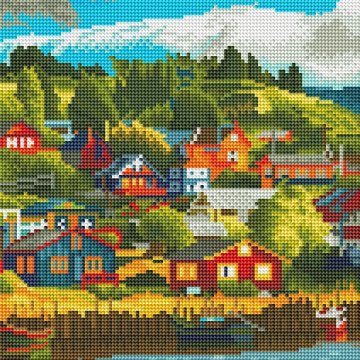 Village by the lake