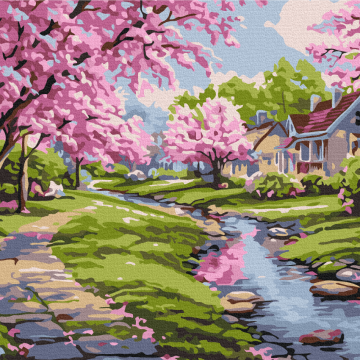 Sakura near the house