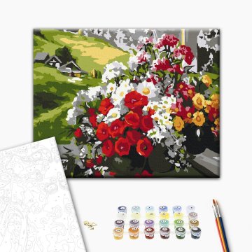 Bouquets on the window