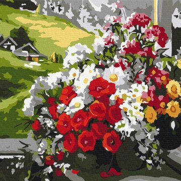 Bouquets on the window