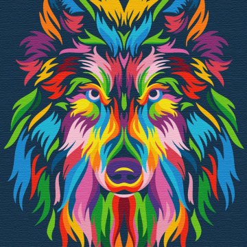 Rainbow wolf