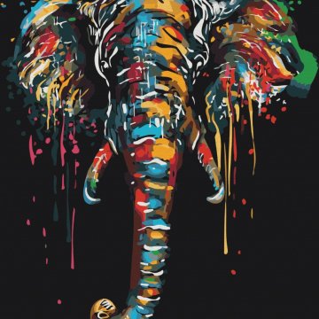 Elefant in Farben