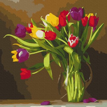 Les tulipes multicolores