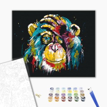 Colorful chimpanzee