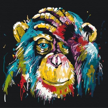 Kleurrijke chimpansee