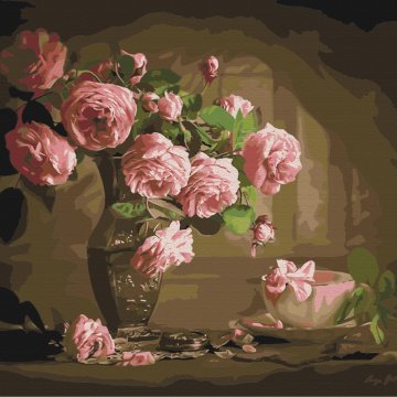 Roses thé dans un vase