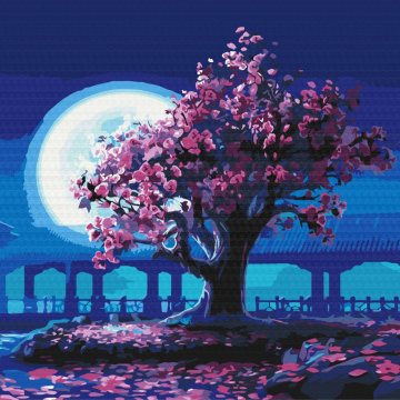 Les sakura au clair de lune