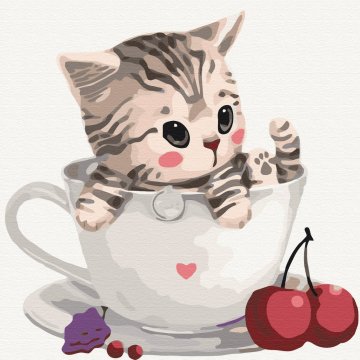 Kätzchen in einer Tasse