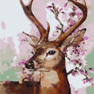 Deer and sakura branch