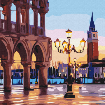 Evening square of Venice