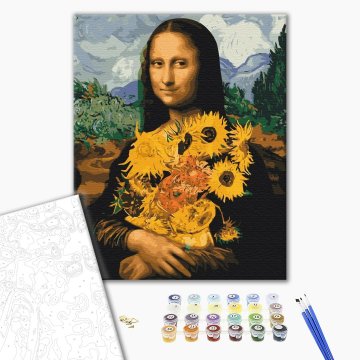 Mona Lisa with sunflowers