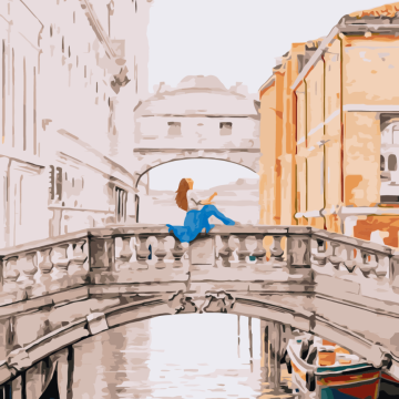 Girl on the bridge of Venice