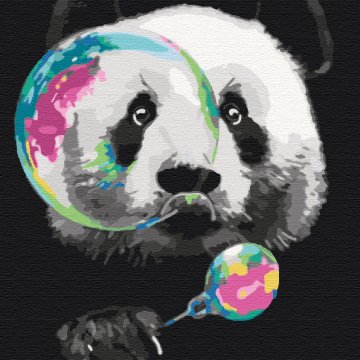 Panda with a bubble