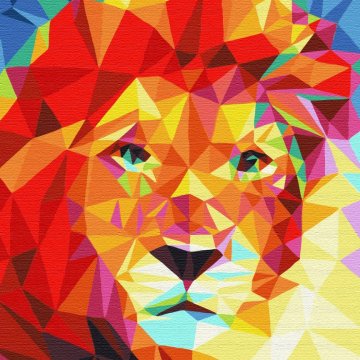 Lion in a mosaic