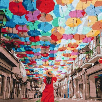 Alley of umbrellas