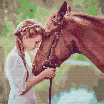 Ein Mädchen mit einem Pferd