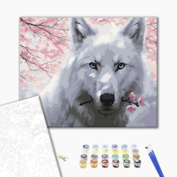 Wolf with a flower