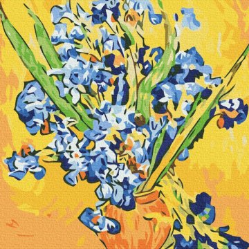 Irissen in een vaas. Vincent van Gogh