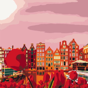 Les couleurs rouges d'Amsterdam