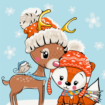 Deer with a fox