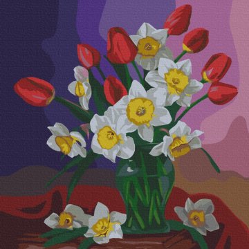 Bouquet of tulips and daffodils © Valentyna Ivanova