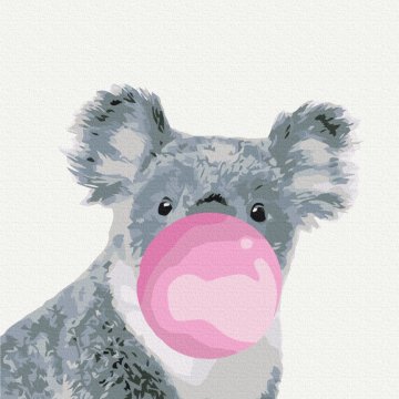 Koala with bubble gum