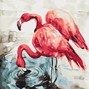 Aquarel flamingo's © Karolina Bundash