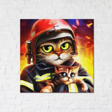 Brandweerman kat ©Marianna Pashchuk
