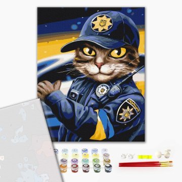 Pisica polițist ©marysha_art