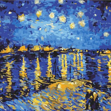 Sterrennacht boven de Rhône. Van Gogh