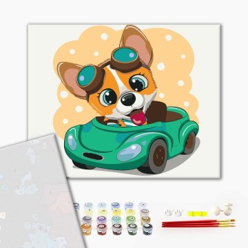 Corgi at the helm